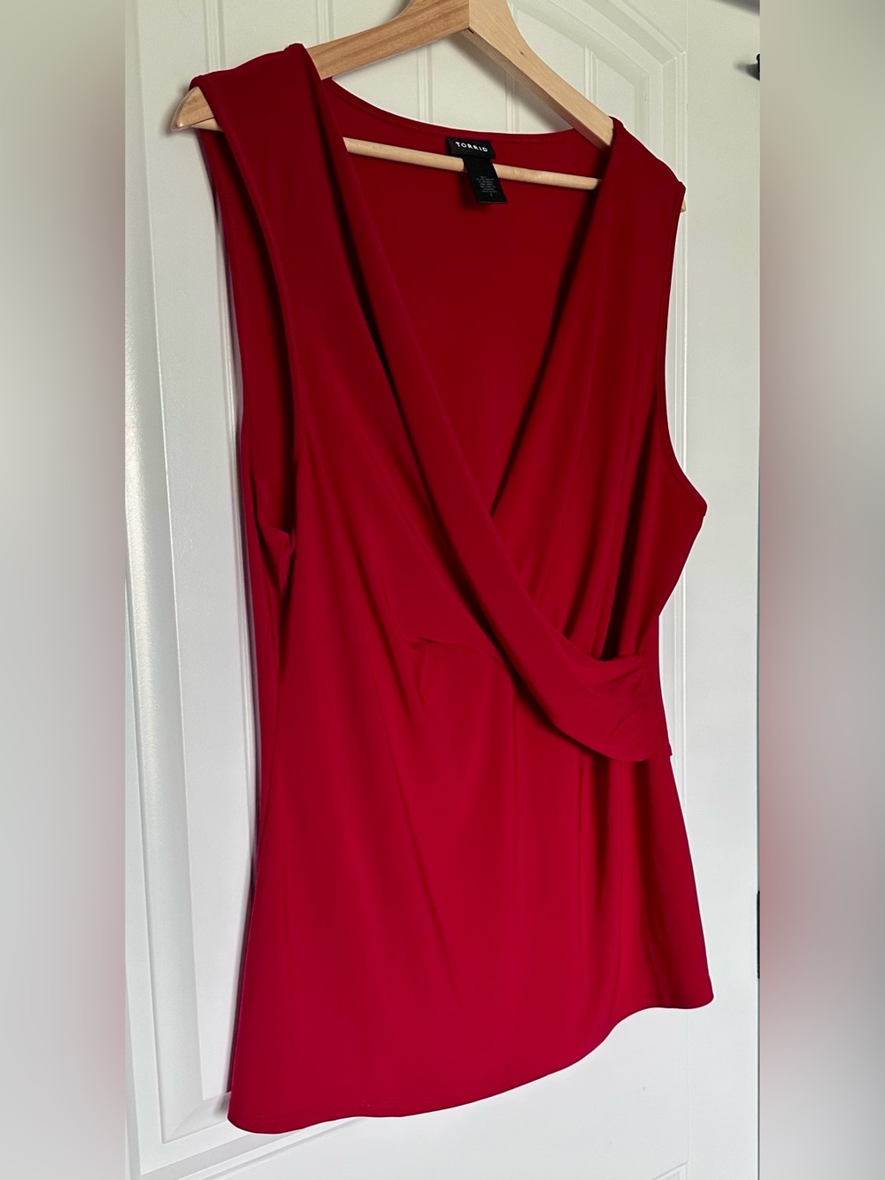 Torrid Red Sleeveless Faux Wrap Blouse Plus Size Women’s